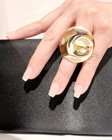 Golden Mirage Gold Statement Ring with Sculptural Finish - women's statement jewelry