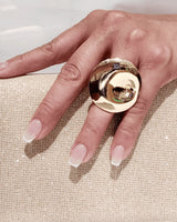 Golden Mirage Gold Statement Ring with Sculptural Finish for women - fashion jewelry by Palazzo Couture