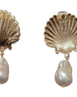 Golden Oyster Drop Earring - Palazzo Couture Online