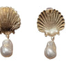 Golden Oyster Pearl Drop Earrings with Baroque Charm for women - fashion jewelry by Palazzo Couture