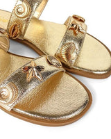 Golden SeaShell Bickley Sandals (Gold) - Palazzo Couture Online