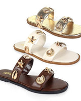 Golden SeaShell Bickley Sandals (Gold) - Palazzo Couture Online