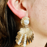 Golden Seashell Glamour Earrings (Gold) - Palazzo Couture Online