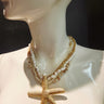 White gold starfish layered necklace – ocean‑inspired beach chic jewelry
