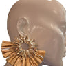 Golden Sunburst Raffia Earrings for women - fashion jewelry by Palazzo Couture