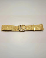 Golden Wave Belt Gold - women's statement waist belt accessory