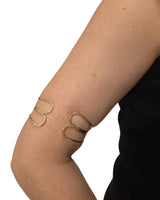 Golden Waves Gold Cuff Bracelet with Sculptural Open Design - view 3