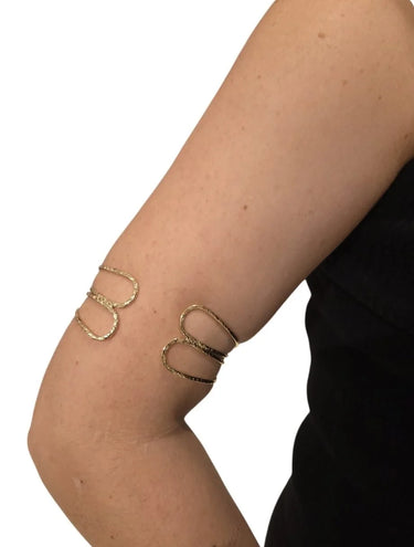 Golden Waves Gold Cuff Bracelet with Sculptural Open Design - view 3