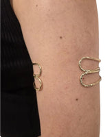 Golden Waves Gold Cuff Bracelet with Sculptural Open Design - view 4