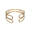 Golden Waves Gold Cuff Bracelet with Sculptural Open Design - front view