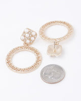 Greek Key Circle Dangle Earrings - women's statement jewelry