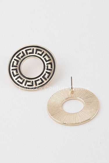Greek Key Stud Earrings - Palazzo Couture Online