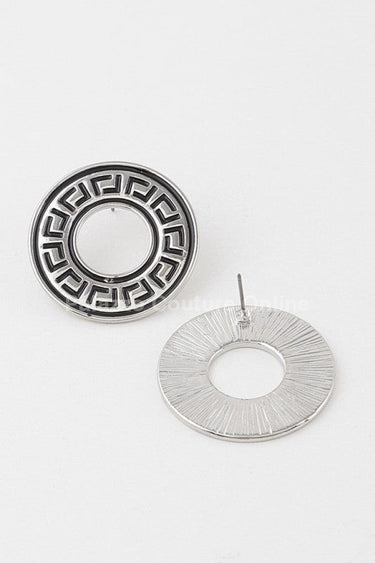 Greek Key Stud Earrings - Palazzo Couture Online