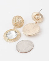 Greek Lion earrings Emblem Drop Earrings with Crystal Detail - chic women's accessory
