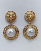 Greek Lion Emblem Earrings - Palazzo Couture Online