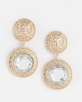 Greek Lion Emblem Earrings - Palazzo Couture Online