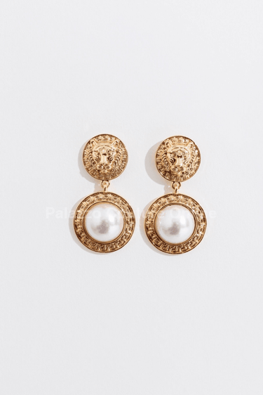 Greek Lion Emblem Earrings - Palazzo Couture Online