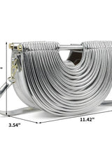 Half - Moon Textured Crossbody Bag (Black) - Palazzo Couture Online