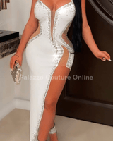 Half Past Midnight Maxi Dress White - Palazzo Couture Online