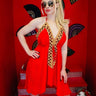 Halter Neck Premium Mini Dress (Red) front view showing mini dress silhouette