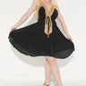 Halter Neck Premium Resort Mini Dress (Black) front view showing mini dress silhouette