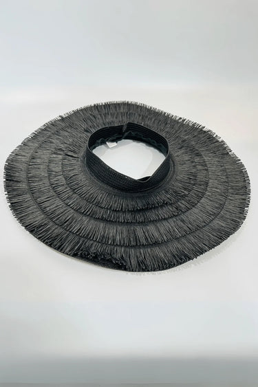 Black Sun Hat with Fringe – Vacation Vibes Essential - view 2