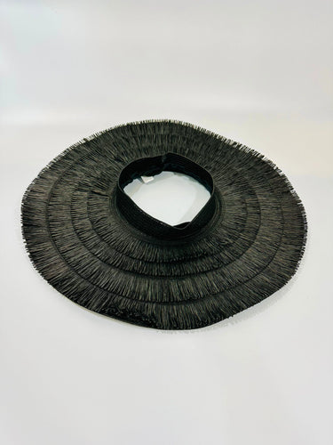 Black Sun Hat with Fringe – Vacation Vibes Essential - view 3