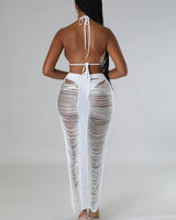 Women's White matching skirt set from Palazzo Couture collection