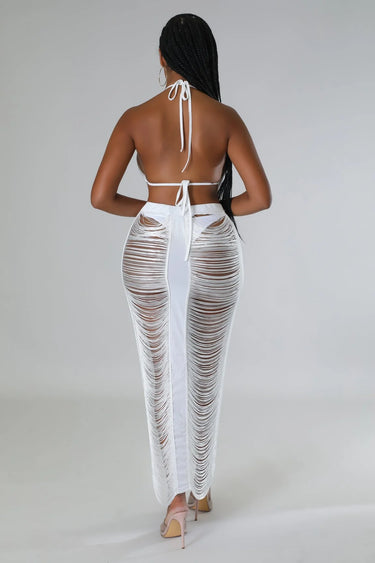 Women's White matching skirt set from Palazzo Couture collection