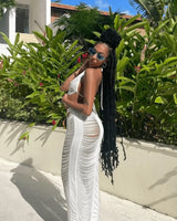 Haven Days Skirt Set – White Skirt Set with Fringe Lace close up of fringe top design and fabric