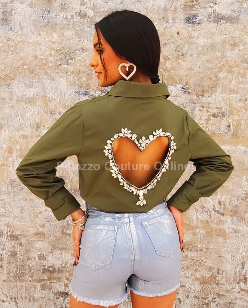 Heart And Soul Blouse (Olive) Top