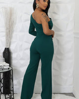 Heart and Soul Jumpsuit Hunter Green - Palazzo Couture Online