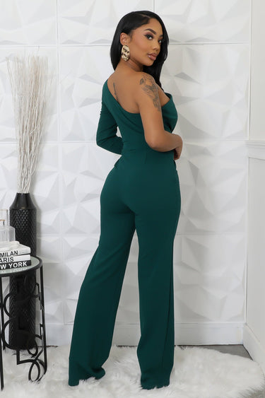 Heart and Soul Jumpsuit Hunter Green - Palazzo Couture Online