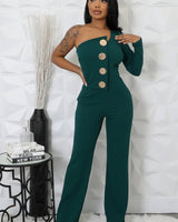 Heart and Soul Jumpsuit Hunter Green - Palazzo Couture Online