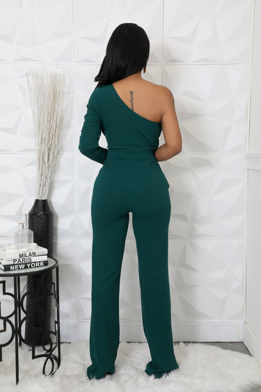 Heart and Soul Jumpsuit Hunter Green - Palazzo Couture Online