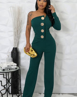 Heart and Soul Jumpsuit Hunter Green - Palazzo Couture Online