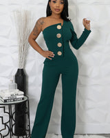 Heart and Soul Jumpsuit Hunter Green - Palazzo Couture Online