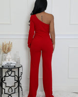 Heart and Soul Jumpsuit Hunter Red - Palazzo Couture Online