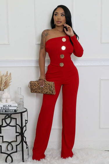 Heart and Soul Jumpsuit Hunter Red - Palazzo Couture Online
