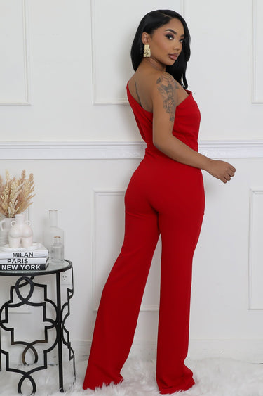 Heart and Soul Jumpsuit Hunter Red - Palazzo Couture Online