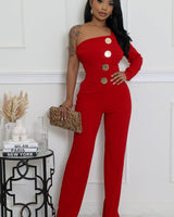 Heart and Soul Jumpsuit Hunter Red - Palazzo Couture Online