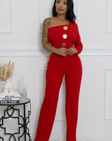 Heart and Soul Jumpsuit Hunter Red - Palazzo Couture Online