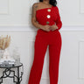 Heart and Soul Jumpsuit Hunter Red - Palazzo Couture Online