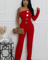 Heart and Soul Jumpsuit Hunter Red - Palazzo Couture Online