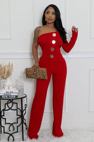 Heart and Soul Jumpsuit Hunter Red - Palazzo Couture Online