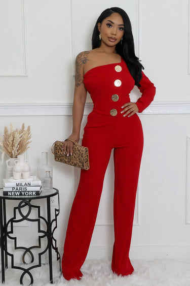 Heart and Soul Jumpsuit Hunter Red - trendy women's jumpsuit