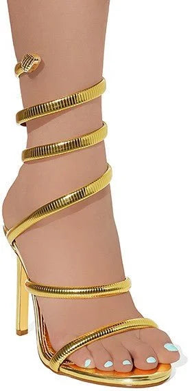 Helix Nikia Harmony Heels Gold - women's statement party shoes
