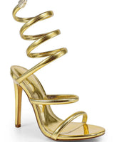 Helix Nikia Harmony Heels Gold for women - stylish heels by Palazzo Couture