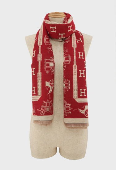 Heritage Carriage Reversible Monogram Scarf - Palazzo Couture Online