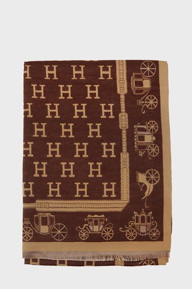 Heritage Carriage Reversible Monogram Scarf - Palazzo Couture Online